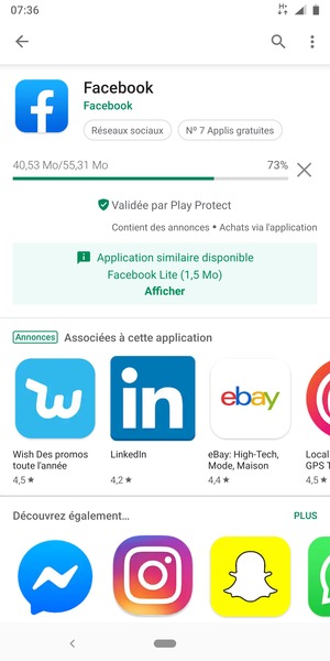 Veuillez attendre la fin de la procédure d'installation