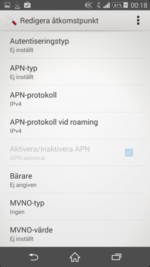 Scrolla ner och ange MMS-information