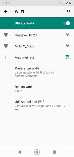 Seleziona la rete wireless a cui desideri connetterti