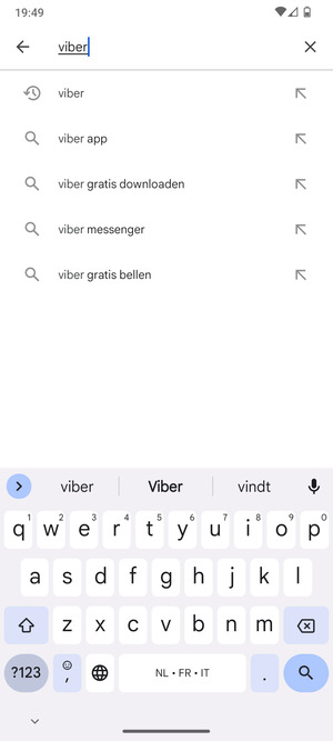 Voer de app-naam in en selecteer Zoeken
