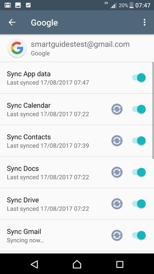 Your information will be synchronised