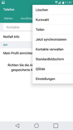 Wählen Sie Kontakte verwalten