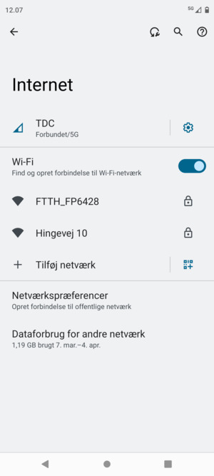 Vælg det trådløse netværk, du ønsker at oprette forbindelse til