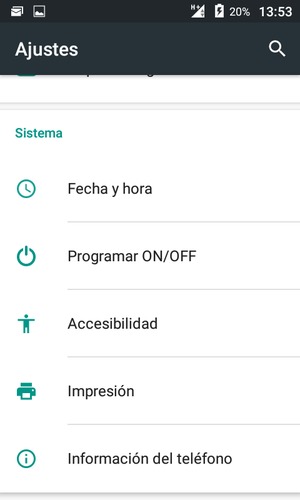 Desplácese y seleccione Información del teléfono