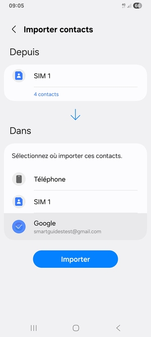Sélectionnez Importer