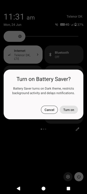 Select Turn on