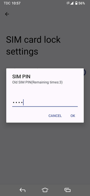 Enter your Old SIM PIN and select OK