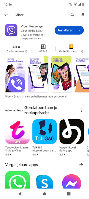 Selecteer de app
