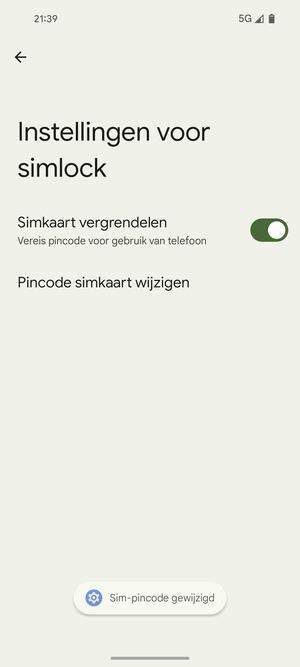 Uw SIM-pincode is gewijzigd