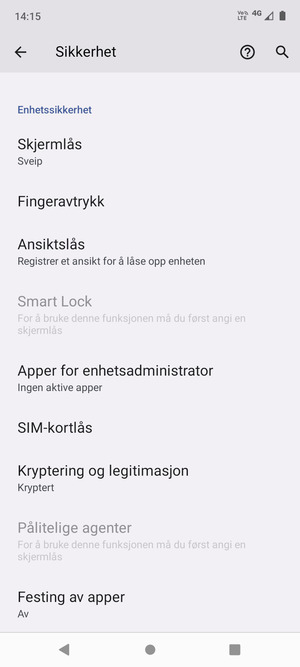 Bla til og velg SIM-kortlås