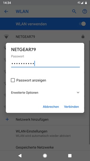 Geben Sie das WLAN-Passwort ein und wählen Sie Verbinden