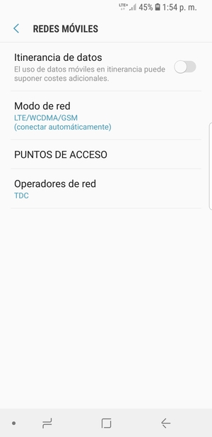 Seleccione Modo de red