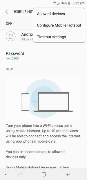 Select Configure Mobile Hotspot