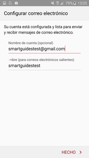 Déle a su cuenta un nombre y escriba su nombre. Seleccione HECHO