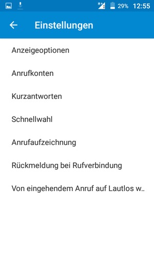 Wählen Sie Anrufkonten