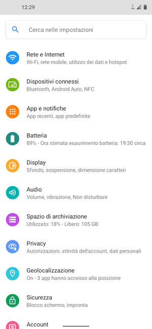 Seleziona Rete e Internet