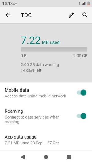 Turn Roaming on or off