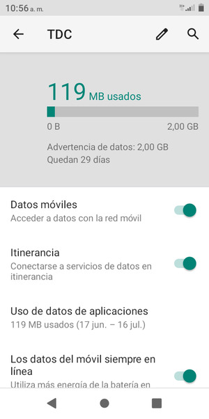 Activar o desactivar Itinerancia