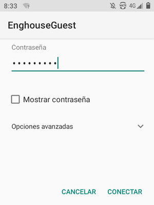 Introduzca la contraseña de Wi-Fi y seleccione CONECTAR