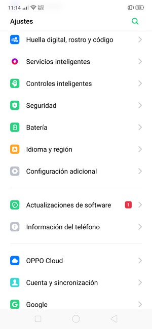 Desplácese y seleccione Configuración adicional