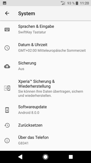 Wählen Sie Sicherung