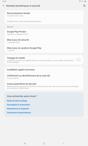 Sélectionnez Autres paramètres de sécurité