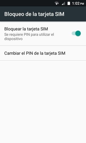 Seleccione Cambiar el PIN de la tarjeta SIM