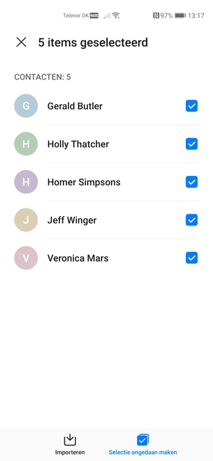 Selecteer Importeren