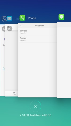 Select the Delete  icon to close all running apps