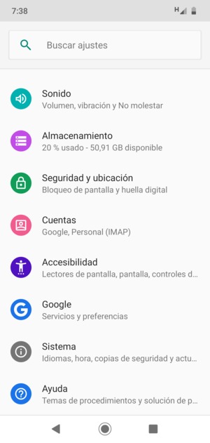 Desplácese y seleccione Cuentas