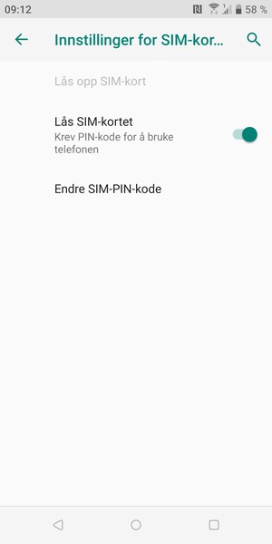 Velg Endre SIM-PIN-kode