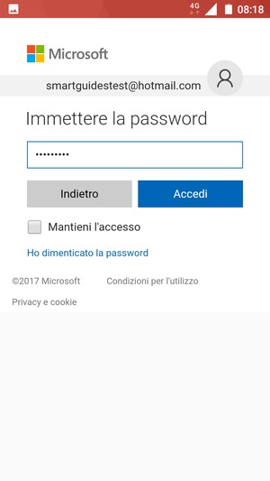 Inserisci la tua password e seleziona Accedi