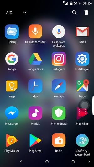 Scroll naar en selecteer Instellingen