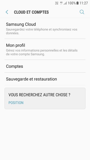 Sélectionnez Comptes