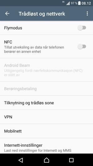 Velg Internett-innstillinger