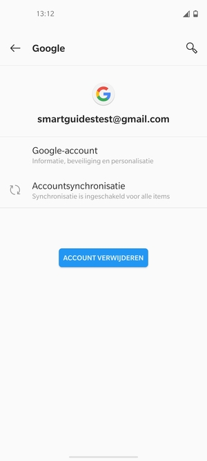 Selecteer Accountsynchronisatie