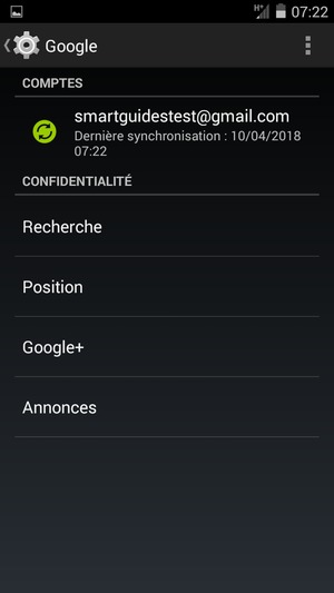 Sélectionnez votre compte