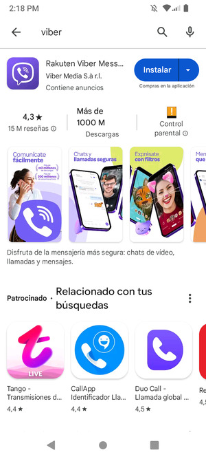 Seleccione la aplicación