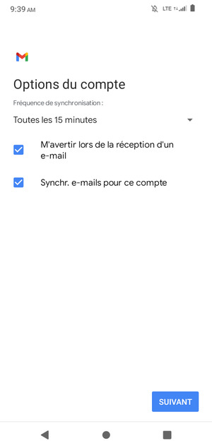 Sélectionnez SUIVANT