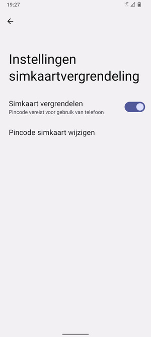 Selecteer  Pincode simkaart wijzigen