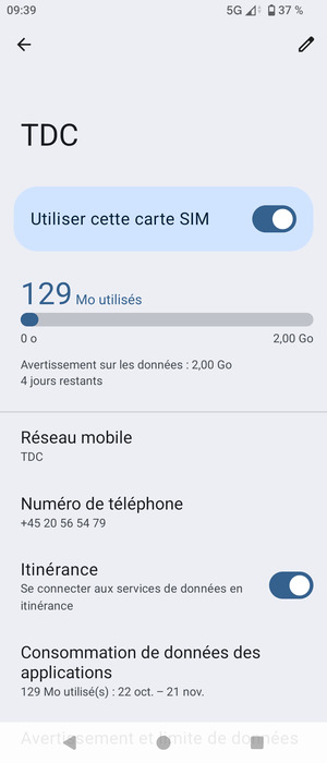 Activer ou désactiver Itinérance