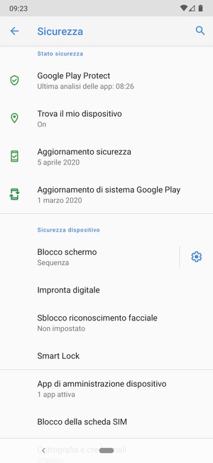 Seleziona Blocco della scheda SIM