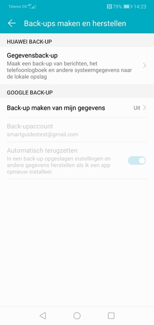 Selecteer Back-up maken van mijn gegevens