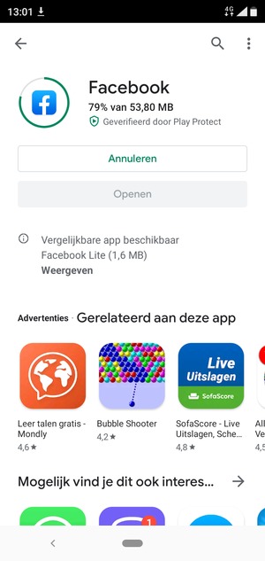 Wacht tot het installatieproces beëindigd is