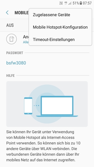 Wählen Sie  Mobile Hotspot-Konfiguration