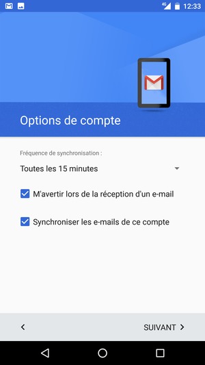 Sélectionnez SUIVANT