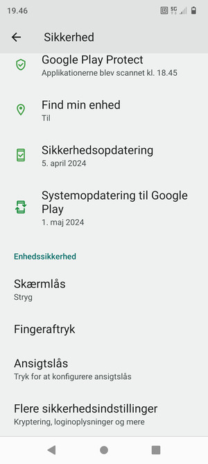 Scroll til og vælg Flere sikkerhedsindstillinger