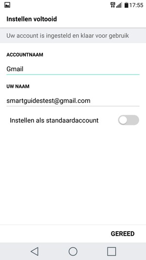 Geef uw account een naam en voer uw naam in. Selecteer GEREED