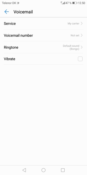 Select Voicemail number