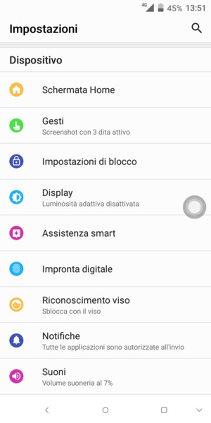 Scorri e seleziona Blocca schermo / Impostazioni di blocco